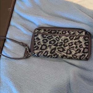 Women’s coach cheetah print black wallet